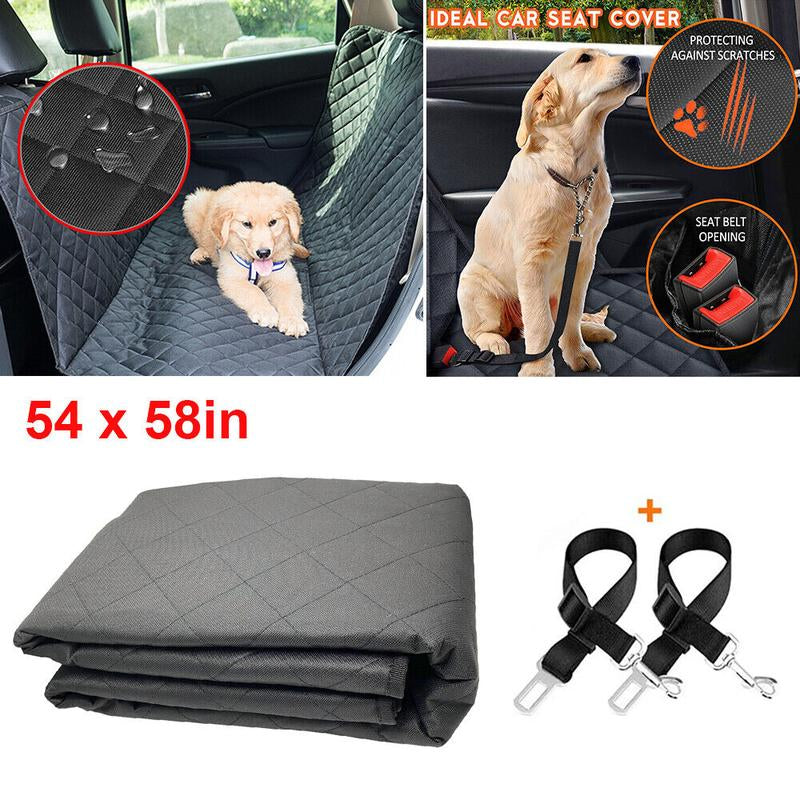 PupShield™ Waterproof Dog Car Seat Cover – Non-Slip Hammock with Dual Leash Attachments for Safe Rides