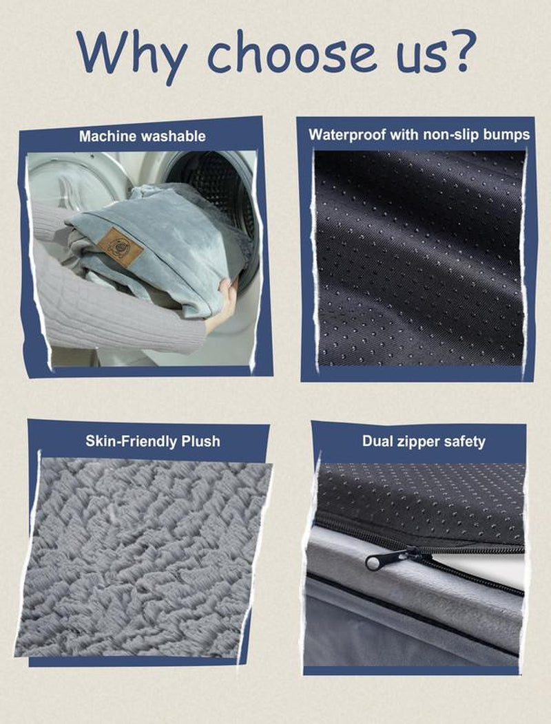 Orthopedic Waterproof Dog Bed with Removable Cover – For Large & XL Dogs